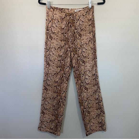 Reformation Snake Print Marlon High Rise Pants Size 4 - Picture 3 of 10